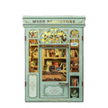 Decorative bookshelf with 'Muse Bookstore' text and 'CuteBee' branding on a white background.