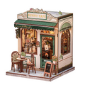 Model of a Bunny Cafe with detailed interior and exterior on a white background, featuring the brand 'CuteBee'.