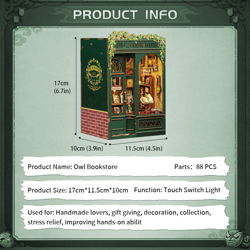 CUTEBEE Owl Bookstore