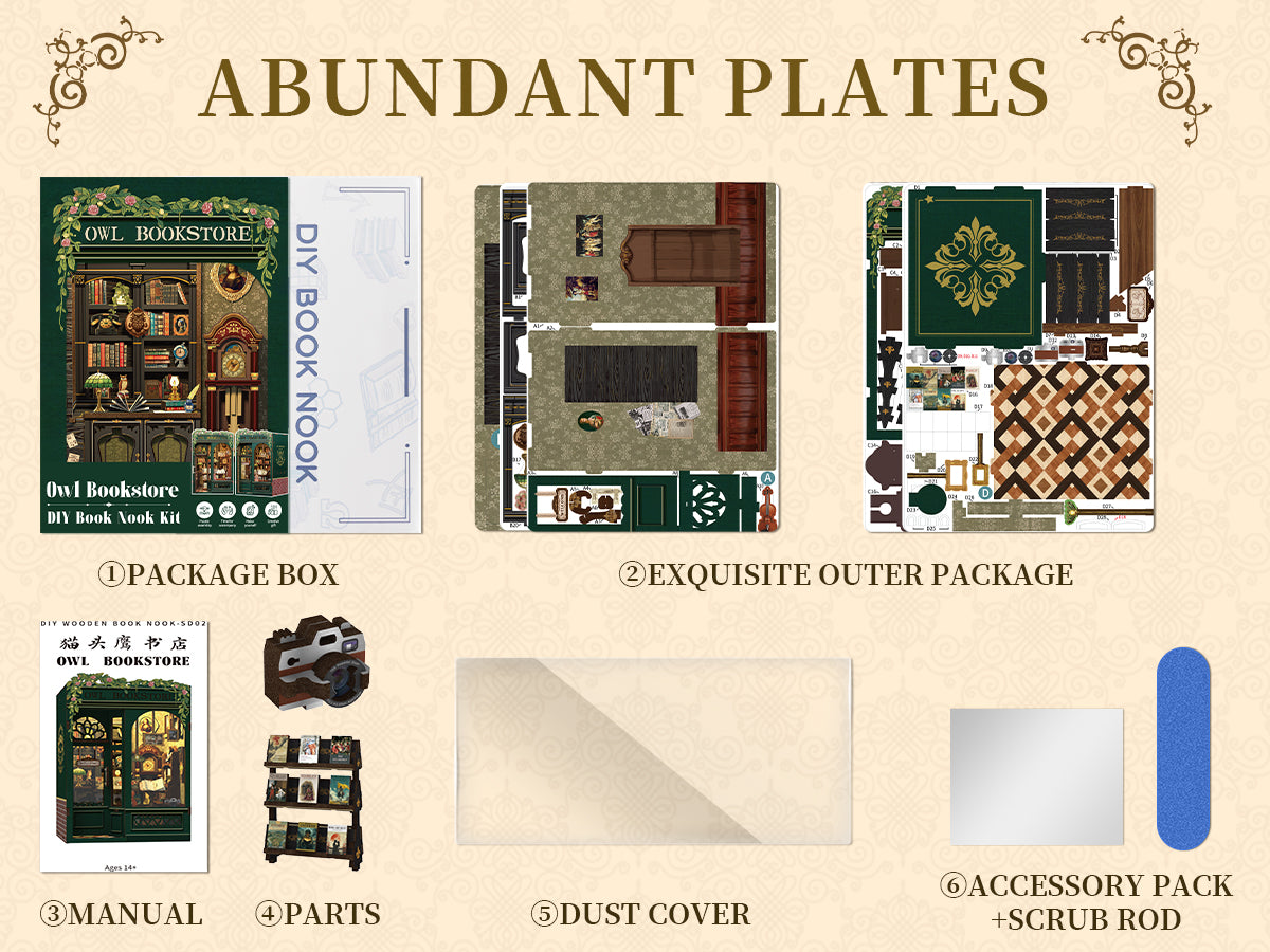 CUTEBEE Owl Bookstore